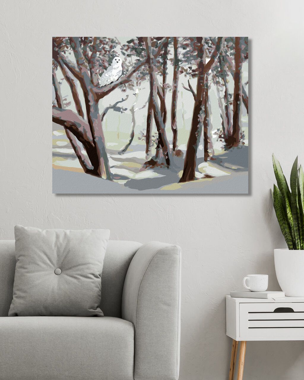zuty Malování podle čísel - SNĚŽNÁ SOVA A LES V ZIMĚ (D. RUSTY RUST) - Rozměr: 40x50 cm, Rámování: Varianta: vypnuté plátno na rám - obrázek 6