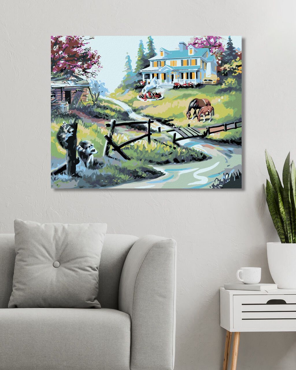 zuty Malování podle čísel - BOHATÁ A CHUDÁ STRANA ŘEKY (D. RUSTY RUST) - Rozměr: 40x50 cm, Rámování: Varianta: vypnuté plátno na rám - obrázek 3