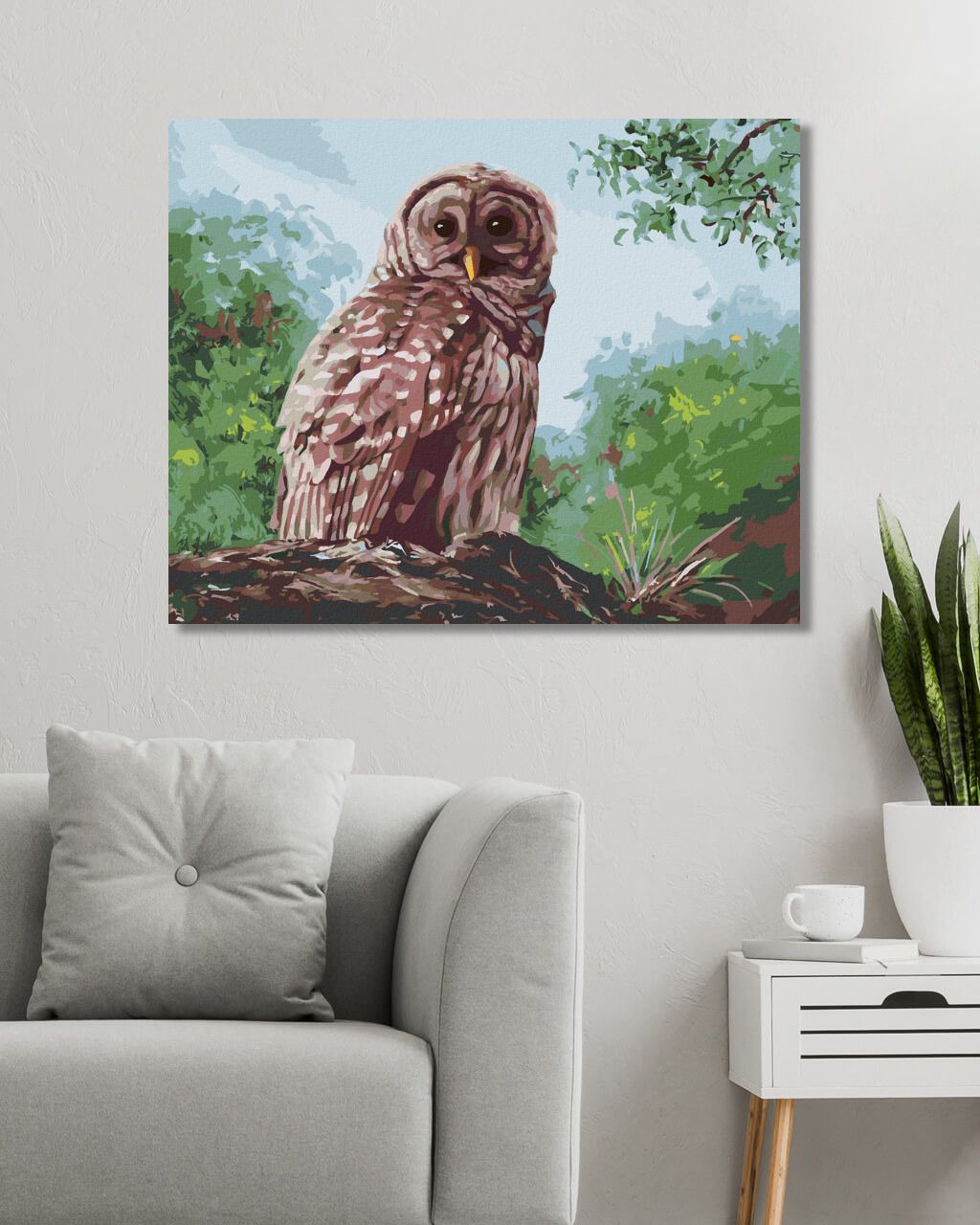 zuty Malování podle čísel - SOVA A LES (D. RUSTY RUST) - Rozměr: 40x50 cm, Rámování: Varianta: vypnuté plátno na rám - obrázek 2