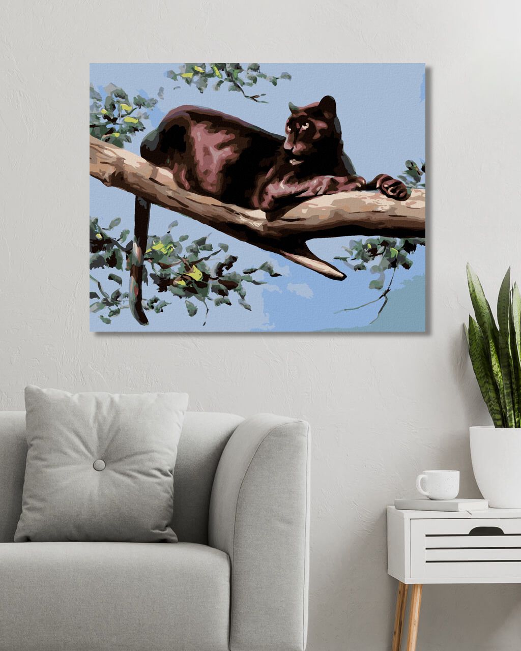 zuty Malování podle čísel - PANTER LEŽÍCÍ NA VĚTVI (D. RUSTY RUST) - Rozměr: 40x50 cm, Rámování: Varianta: vypnuté plátno na rám - obrázek 9