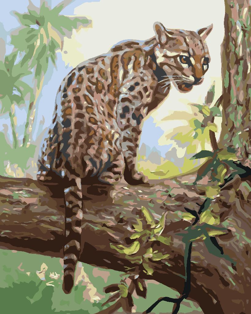 zuty Malování podle čísel - OCELOT MLÁDĚ NA STROMĚ (D. RUSTY RUST) - Rozměr: 40x50 cm, Rámování: Varianta: bez rámu a bez vypnutí plátna - obrázek 7