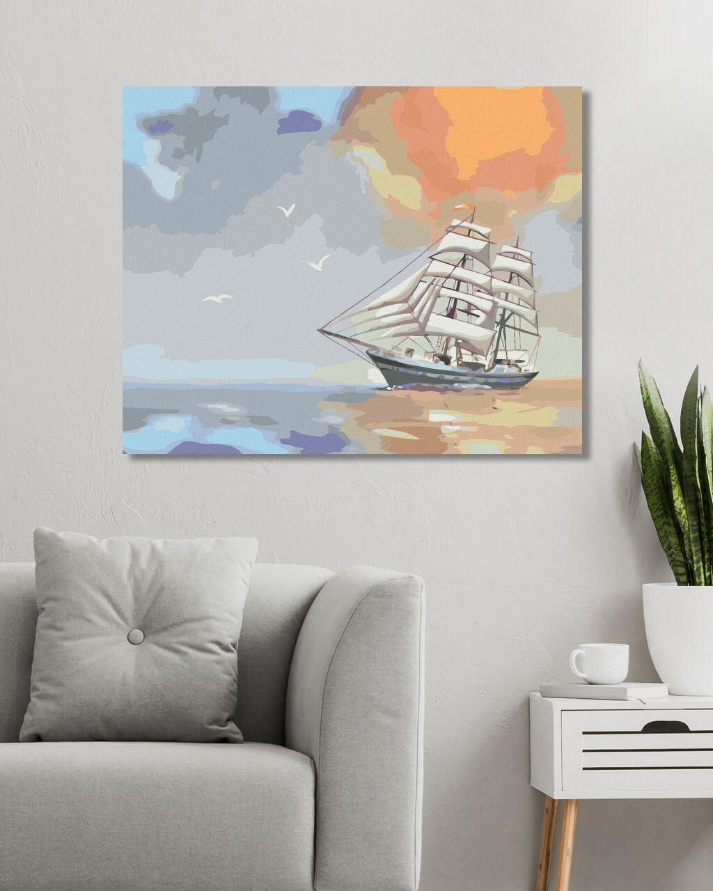 zuty Malování podle čísel - MRAKY, PLACHETNICE A RACCI (D. RUSTY RUST) - Rozměr: 40x50 cm, Rámování: Varianta: bez rámu a bez vypnutí plátna - obrázek 7