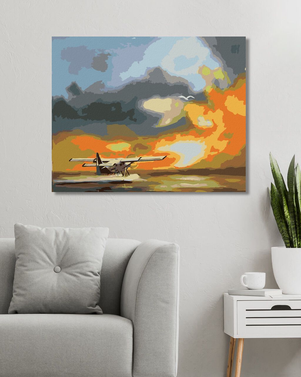 zuty Malování podle čísel - LETADLO A ZÁPAD SLUNCE (D. RUSTY RUST) - Rozměr: 40x50 cm, Rámování: Varianta: bez rámu a bez vypnutí plátna - obrázek 5