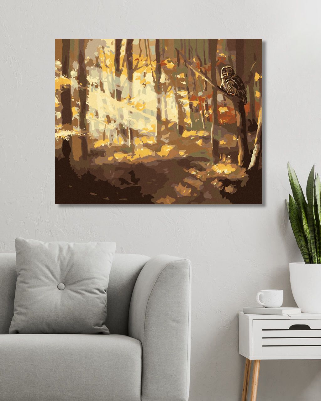 zuty Malování podle čísel - SOVA A LES NA PODZIM (D. RUSTY RUST) - Rozměr: 40x50 cm, Rámování: Varianta: bez rámu a bez vypnutí plátna - obrázek 10
