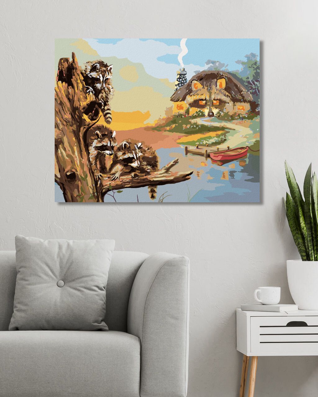 zuty Malování podle čísel - MÝVAL NA KLÁDĚ, MOLO S LOĎKOU A CHATA (D. RUSTY RUST) - Rozměr: 40x50 cm, Rámování: Varianta: bez rámu a bez vypnutí plátna - obrázek 5