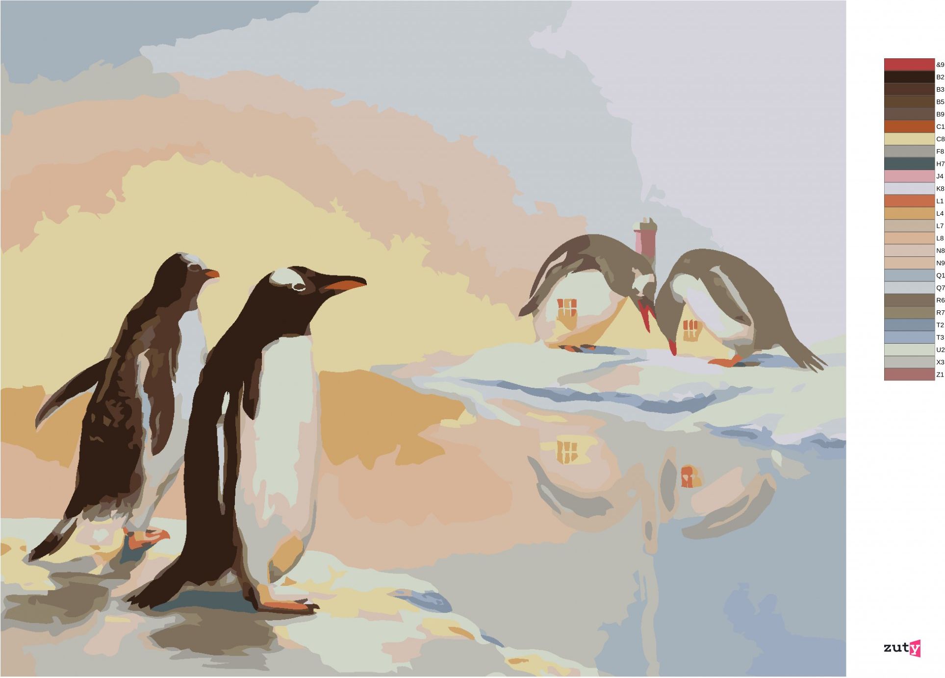 zuty Malování podle čísel - TUČNÁCI A CHATA (D. RUSTY RUST) - Rozměr: 40x50 cm, Rámování: Varianta: bez rámu a bez vypnutí plátna - obrázek 8