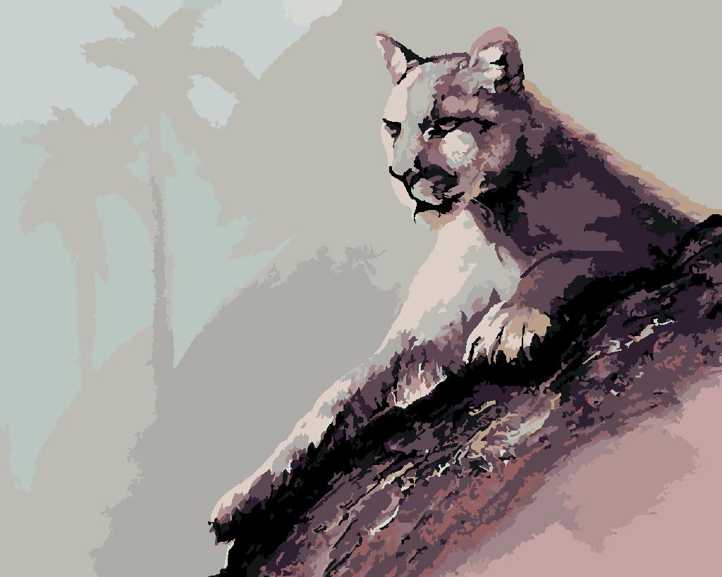 zuty Malování podle čísel - LEŽÍCÍ PUMA (D. RUSTY RUST) - Rozměr: 40x50 cm, Rámování: Varianta: vypnuté plátno na rám - obrázek 6
