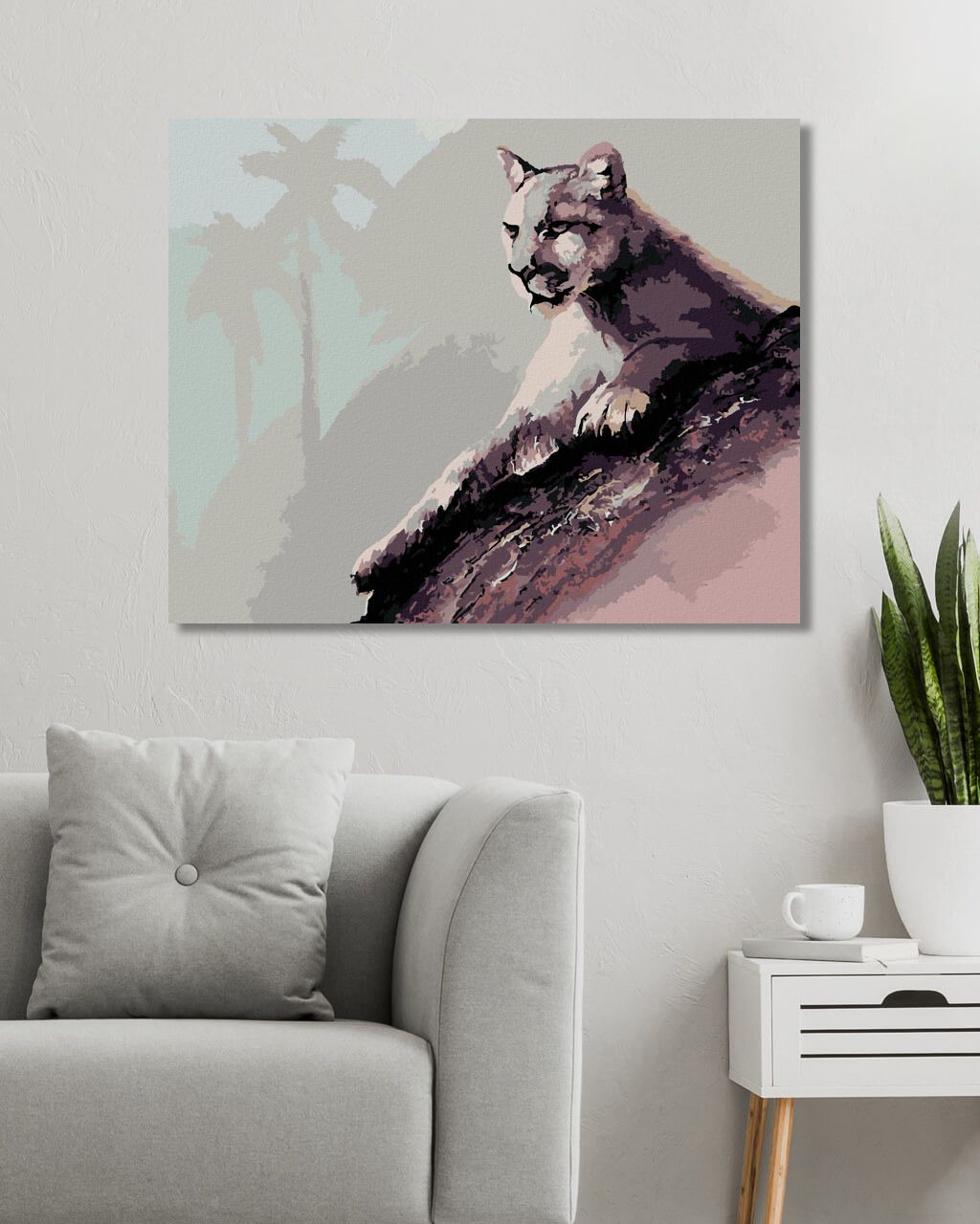 zuty Malování podle čísel - LEŽÍCÍ PUMA (D. RUSTY RUST) - Rozměr: 40x50 cm, Rámování: Varianta: vypnuté plátno na rám - obrázek 8