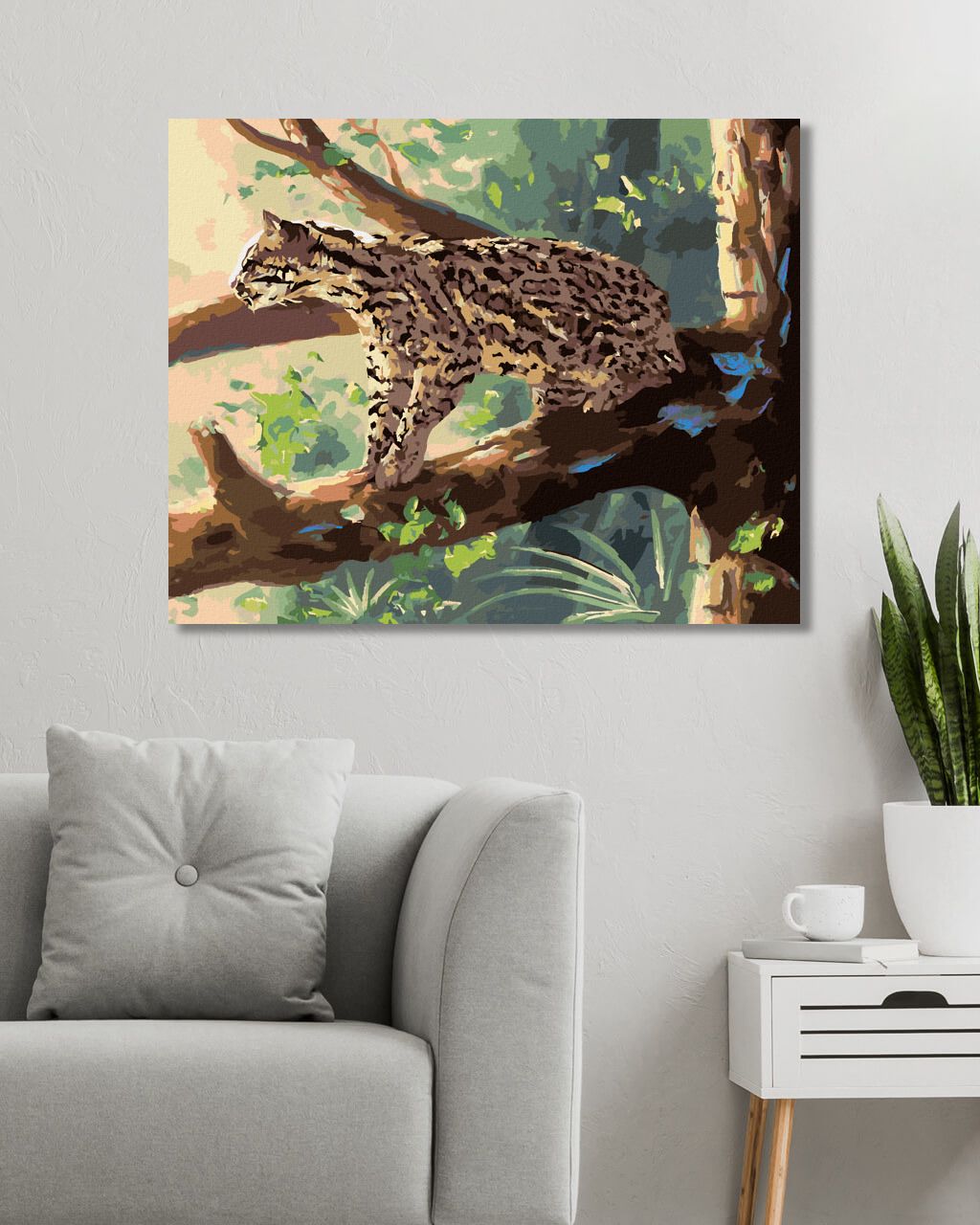 zuty Malování podle čísel - OCELOT SEDÍCÍ NA VĚTVI (D. RUSTY RUST) - Rozměr: 40x50 cm, Rámování: Varianta: bez rámu a bez vypnutí plátna - obrázek 8