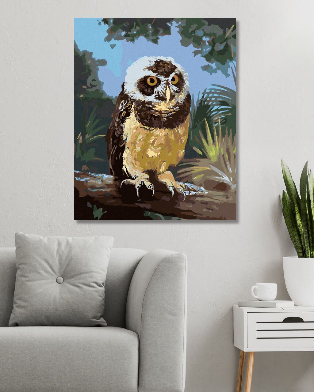 zuty Malování podle čísel - SOVA SEDÍCÍ NA KLÁDĚ (D. RUSTY RUST) - Rozměr: 40x50 cm, Rámování: Varianta: bez rámu a bez vypnutí plátna - obrázek 3