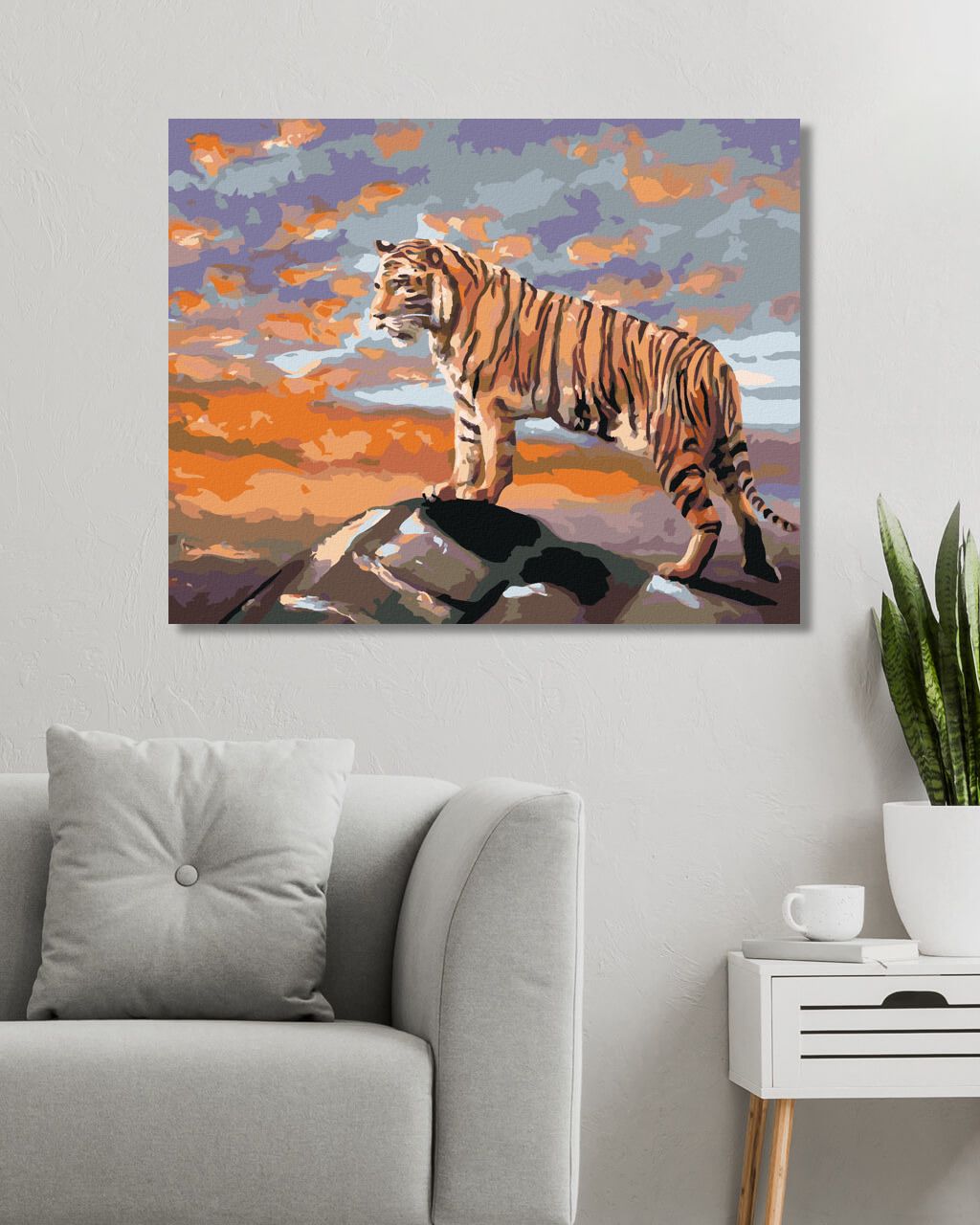 zuty Malování podle čísel - TYGR NA SKÁLE (D. RUSTY RUST) - Rozměr: 40x50 cm, Rámování: Varianta: vypnuté plátno na rám - obrázek 3