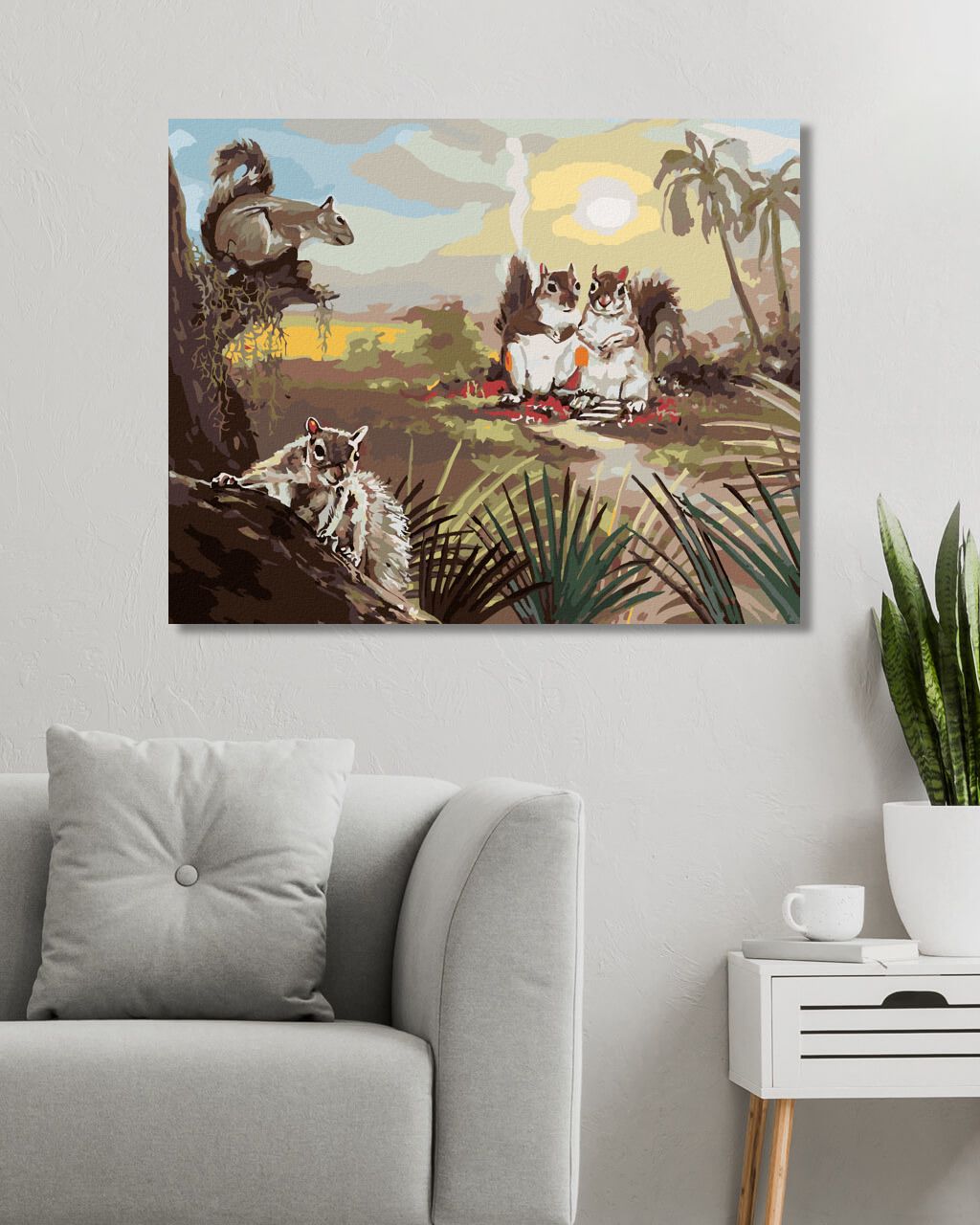 zuty Malování podle čísel - VEVERKY A ZÁPAD SLUNCE (D. RUSTY RUST) - Rozměr: 40x50 cm, Rámování: Varianta: bez rámu a bez vypnutí plátna - obrázek 6