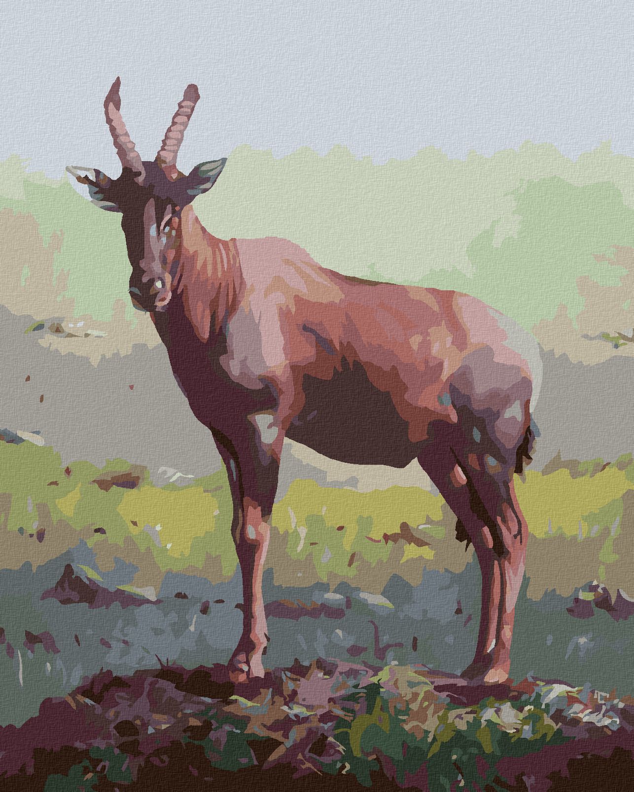 zuty Malování podle čísel - ANTILOPA V TRÁVĚ (D. RUSTY RUST) - Rozměr: 40x50 cm, Rámování: Varianta: vypnuté plátno na rám - obrázek 1