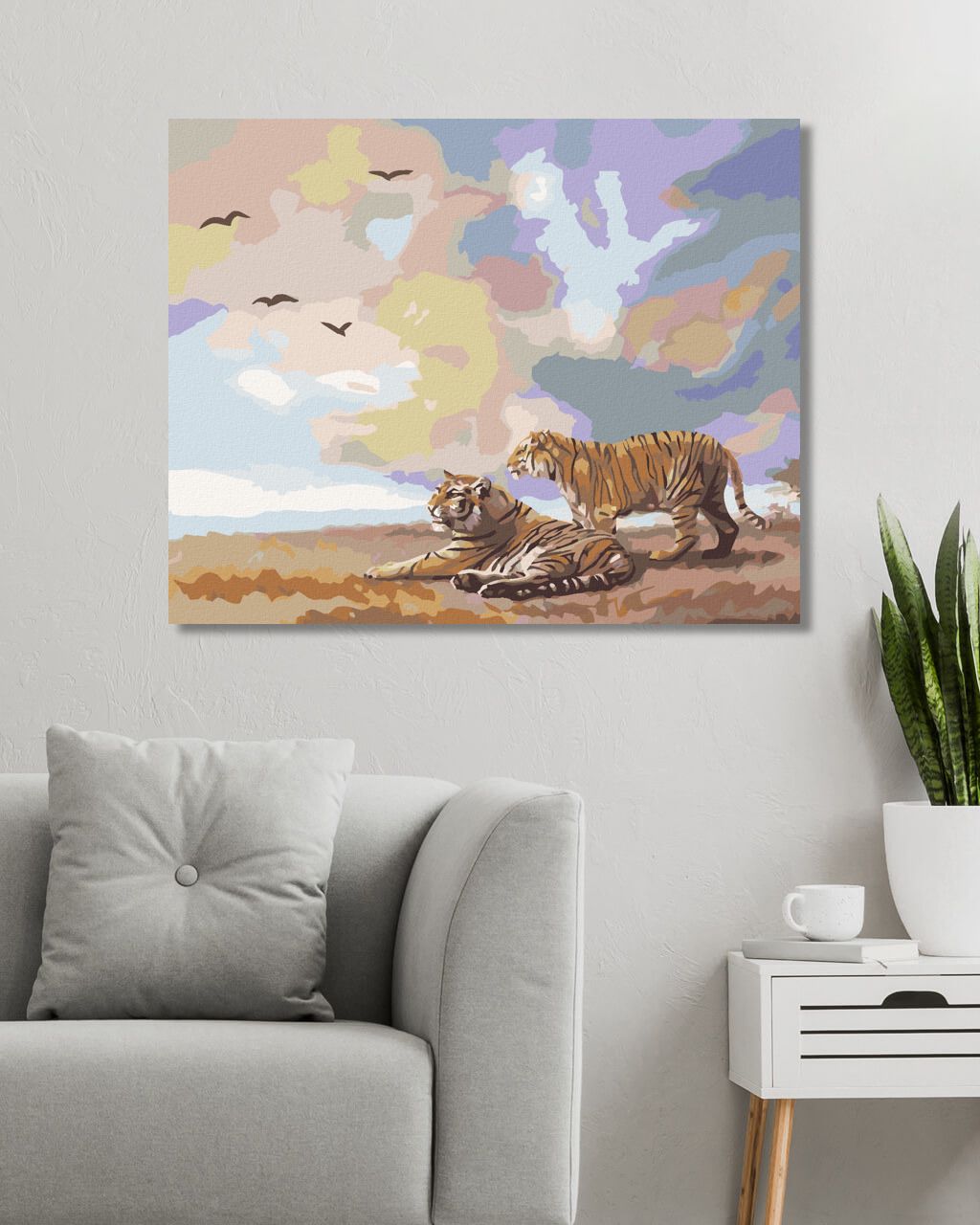 zuty Malování podle čísel - TYGR A MRAKY (D. RUSTY RUST) - Rozměr: 40x50 cm, Rámování: Varianta: bez rámu a bez vypnutí plátna - obrázek 9