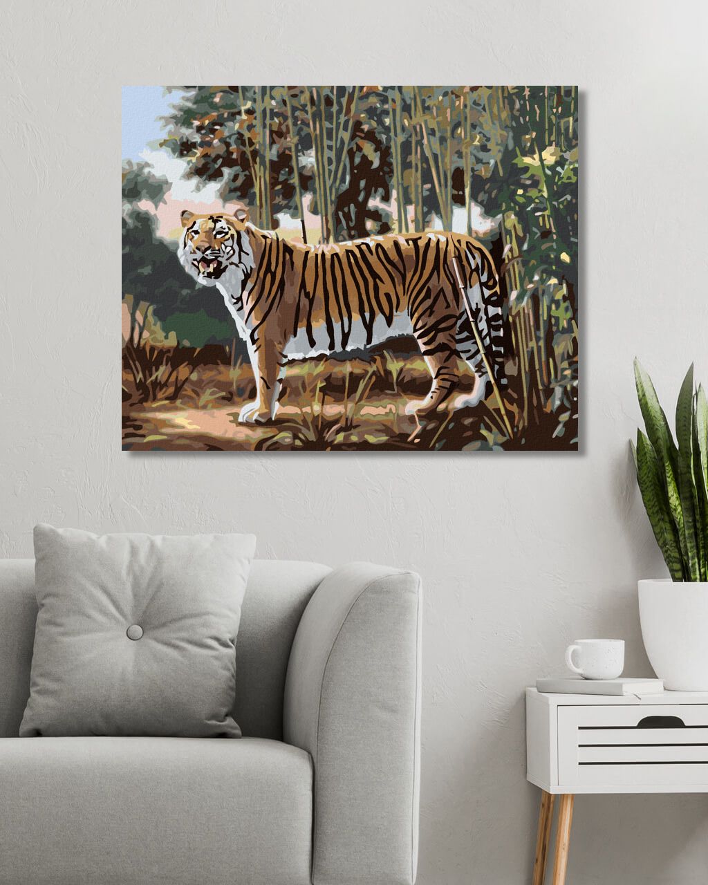 zuty Malování podle čísel - TYGR A BAMBUS (D. RUSTY RUST) - Rozměr: 40x50 cm, Rámování: Varianta: vypnuté plátno na rám - obrázek 9