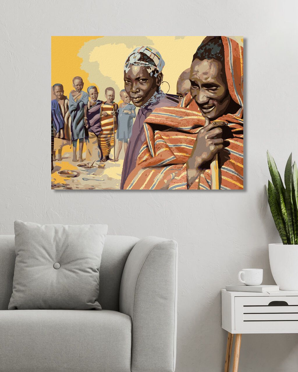 zuty Malování podle čísel - AFRIKA DOMORODCI (D. RUSTY RUST) - Rozměr: 40x50 cm, Rámování: Varianta: vypnuté plátno na rám - obrázek 8