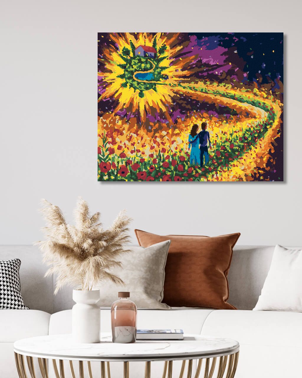 zuty Malování podle čísel - ZAMILOVANÝ PÁR NA KVĚTINOVÉ CESTĚ - Rozměr: 40x50 cm, Rámování: Varianta: bez rámu a bez vypnutí plátna - obrázek 7