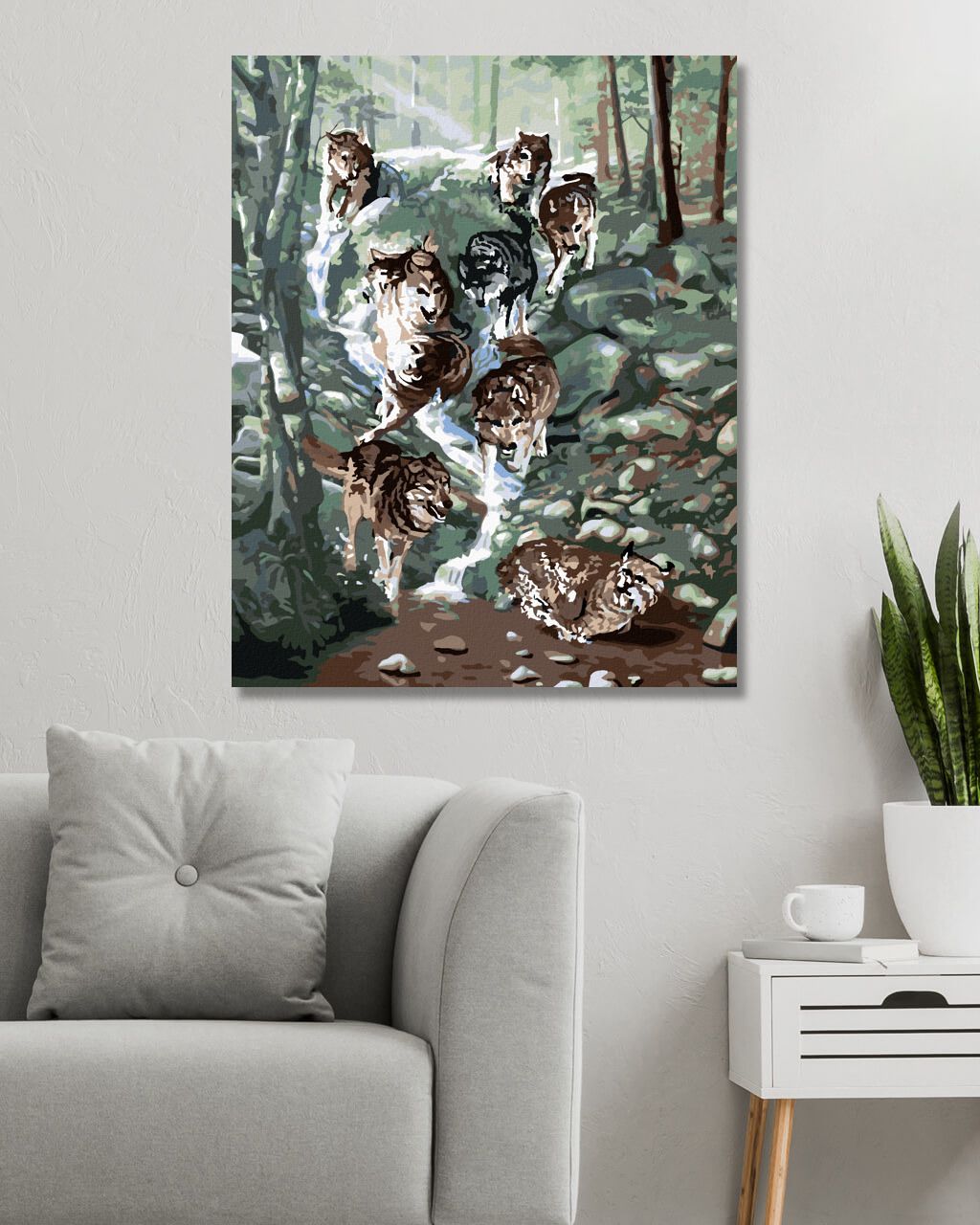 zuty Malování podle čísel - VLCI NA HONU RYSA (D. RUSTY RUST) - Rozměr: 40x50 cm, Rámování: Varianta: bez rámu a bez vypnutí plátna - obrázek 2