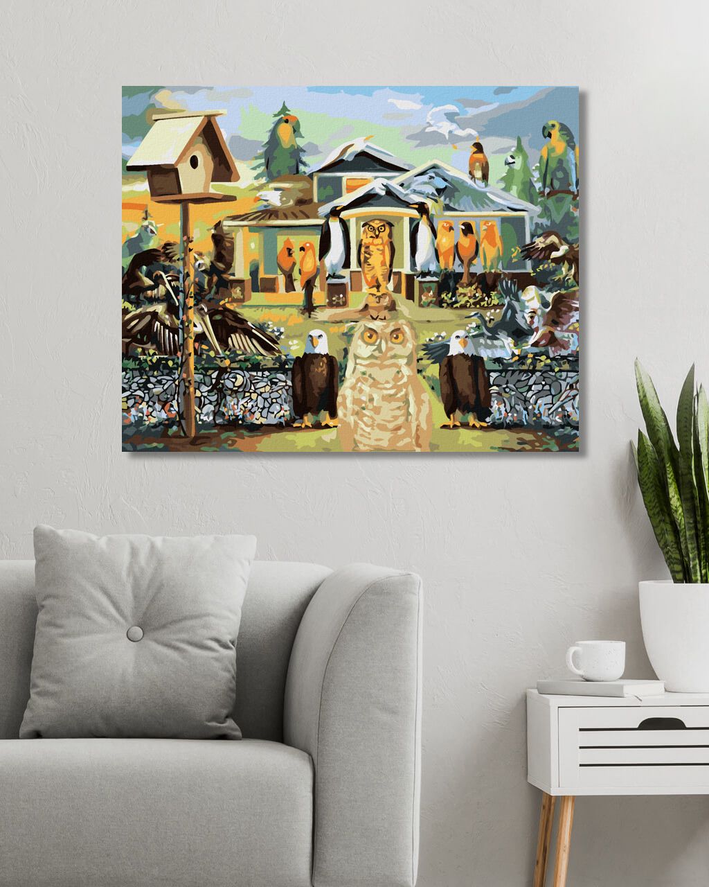 zuty Malování podle čísel - PTÁCI A DŮM (D. RUSTY RUST) - Rozměr: 40x50 cm, Rámování: Varianta: vypnuté plátno na rám - obrázek 2