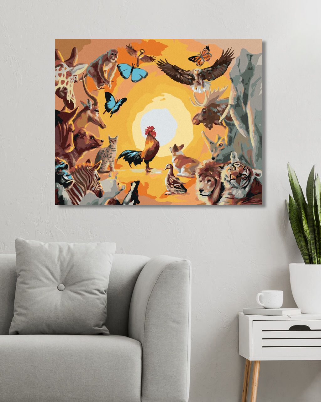 zuty Malování podle čísel - ZVÍŘATA A ZÁPAD SLUNCE (D. RUSTY RUST) - Rozměr: 40x50 cm, Rámování: Varianta: bez rámu a bez vypnutí plátna - obrázek 5