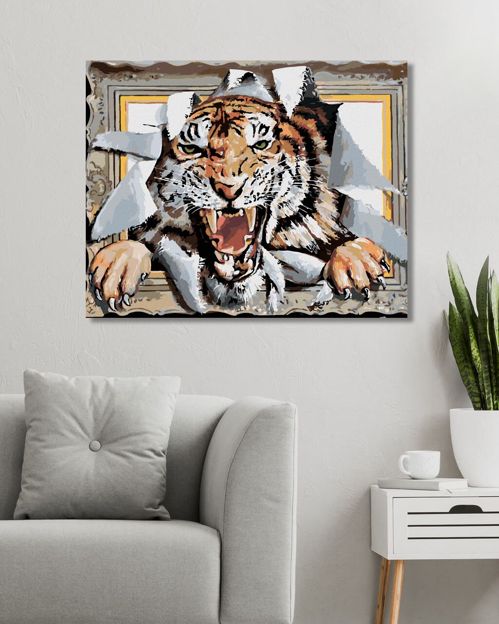 zuty Malování podle čísel - TYGR V RÁMU (D. RUSTY RUST) - Rozměr: 40x50 cm, Rámování: Varianta: bez rámu a bez vypnutí plátna - obrázek 8