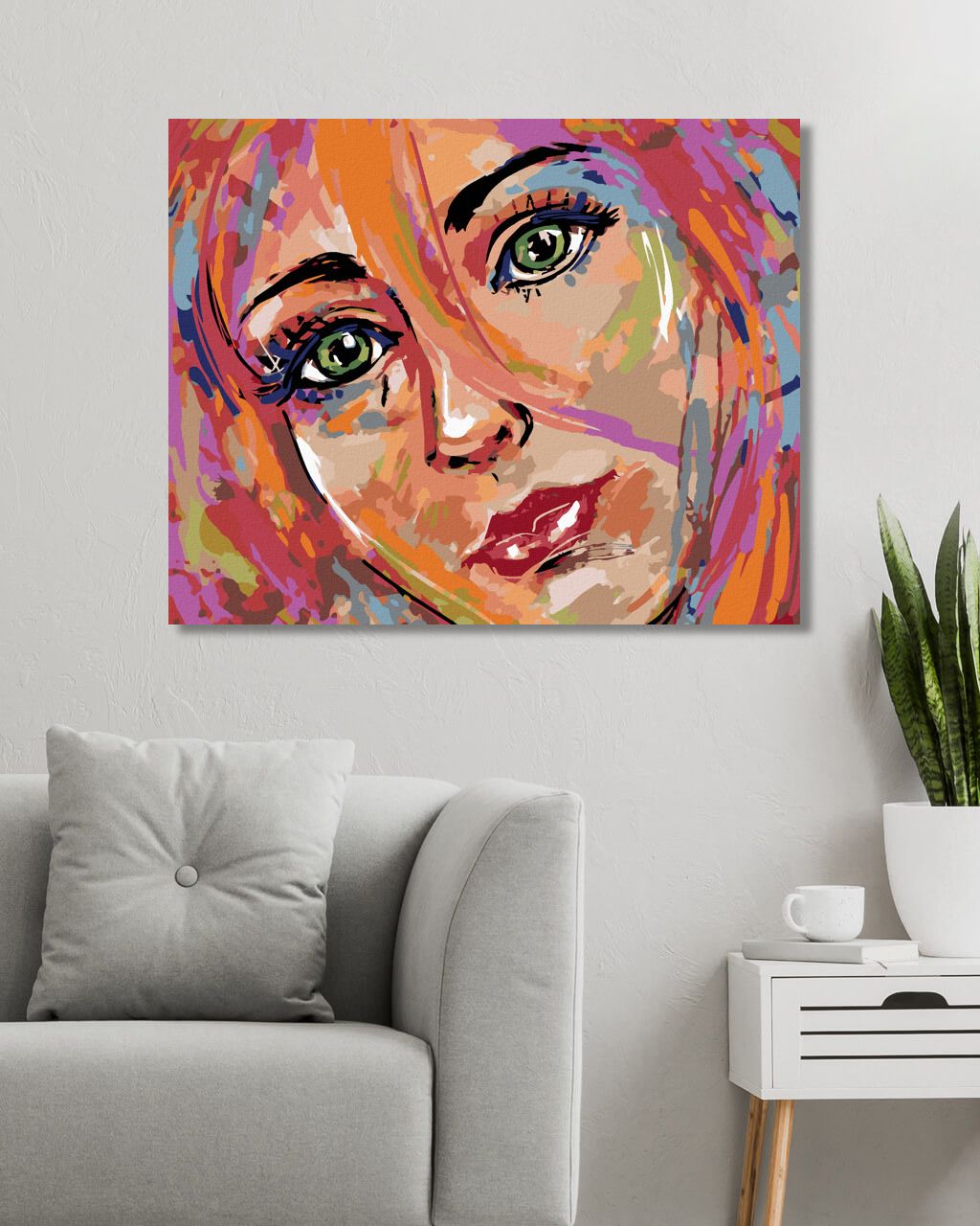 zuty Malování podle čísel - DÍVKA SE ZELENÝMA OČIMA - Rozměr: 40x50 cm, Rámování: Varianta: bez rámu a bez vypnutí plátna - obrázek 2