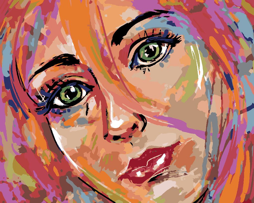 zuty Malování podle čísel - DÍVKA SE ZELENÝMA OČIMA - Rozměr: 40x50 cm, Rámování: Varianta: vypnuté plátno na rám - obrázek 4