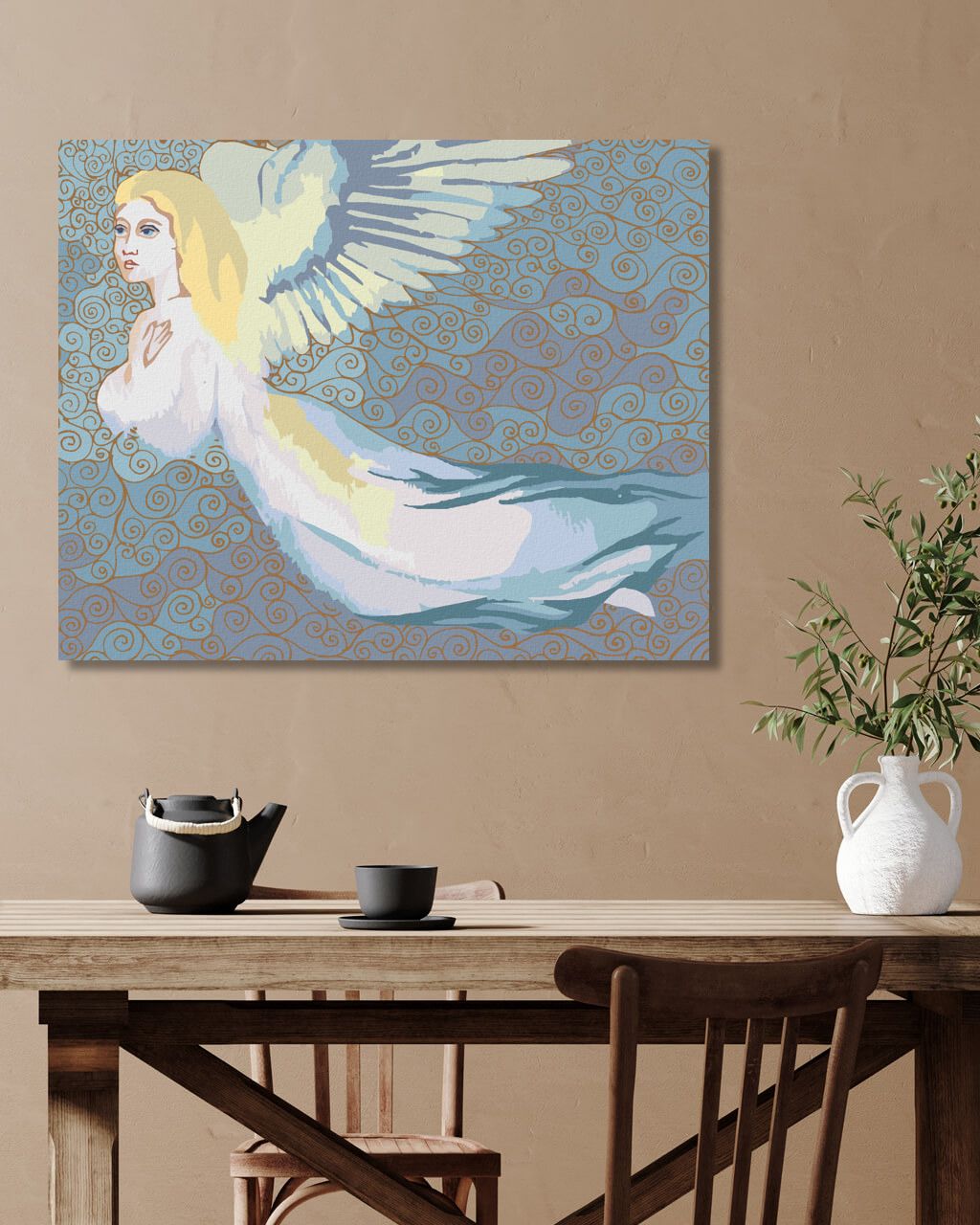 zuty Malování podle čísel - VÁNOČNÍ ANDĚL IX - Rozměr: 40x50 cm, Rámování: Varianta: vypnuté plátno na rám - obrázek 3