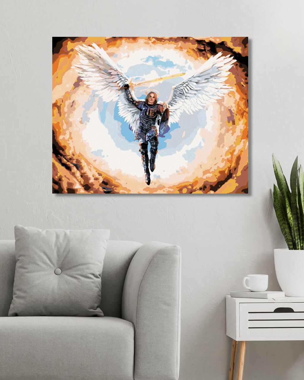 zuty Malování podle čísel - ARCHANDĚL MICHAEL - Rozměr: 40x50 cm, Rámování: Varianta: bez rámu a bez vypnutí plátna - obrázek 3