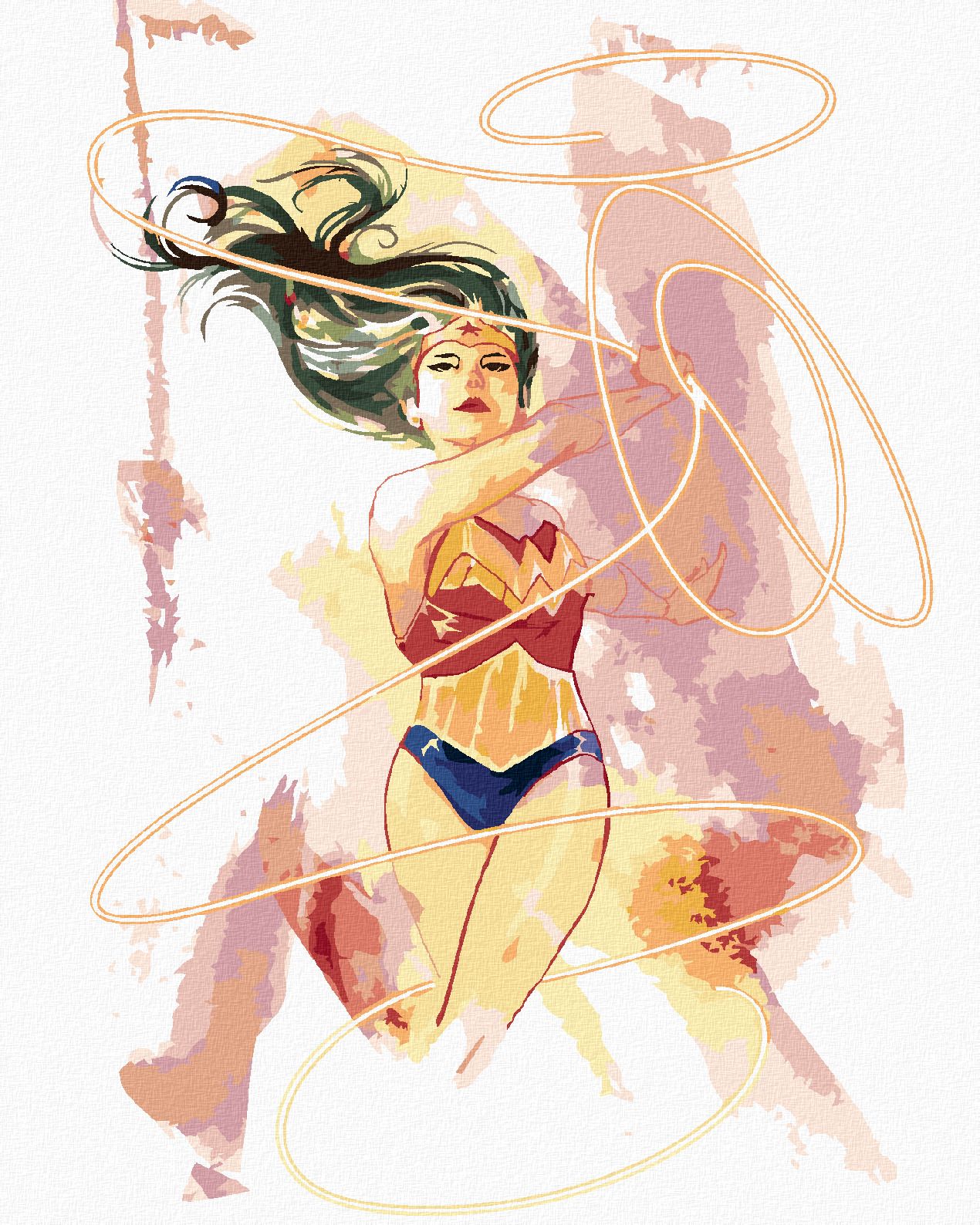 zuty Malování podle čísel - MALOVANÁ WONDER WOMAN IV - Rozměr: 40x50 cm, Rámování: Varianta: bez rámu a bez vypnutí plátna - obrázek 1