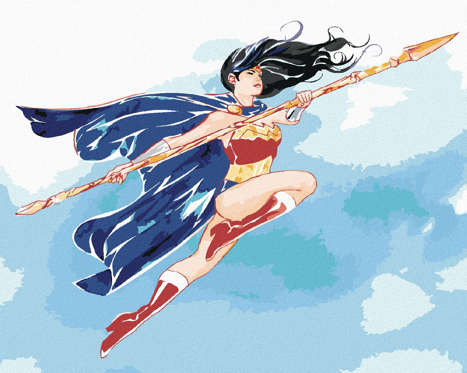 zuty Malování podle čísel - MALOVANÁ WONDER WOMAN III - Rozměr: 40x50 cm, Rámování: Varianta: bez rámu a bez vypnutí plátna - obrázek 1