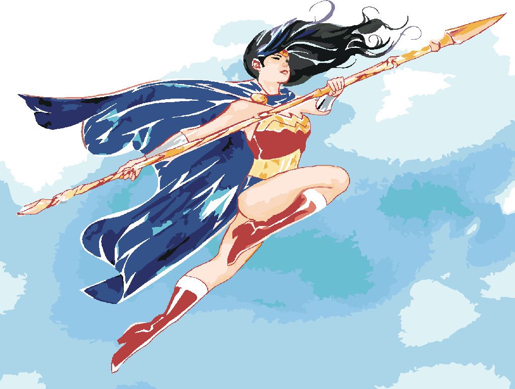 zuty Malování podle čísel - MALOVANÁ WONDER WOMAN III - Rozměr: 40x50 cm, Rámování: Varianta: bez rámu a bez vypnutí plátna - obrázek 8