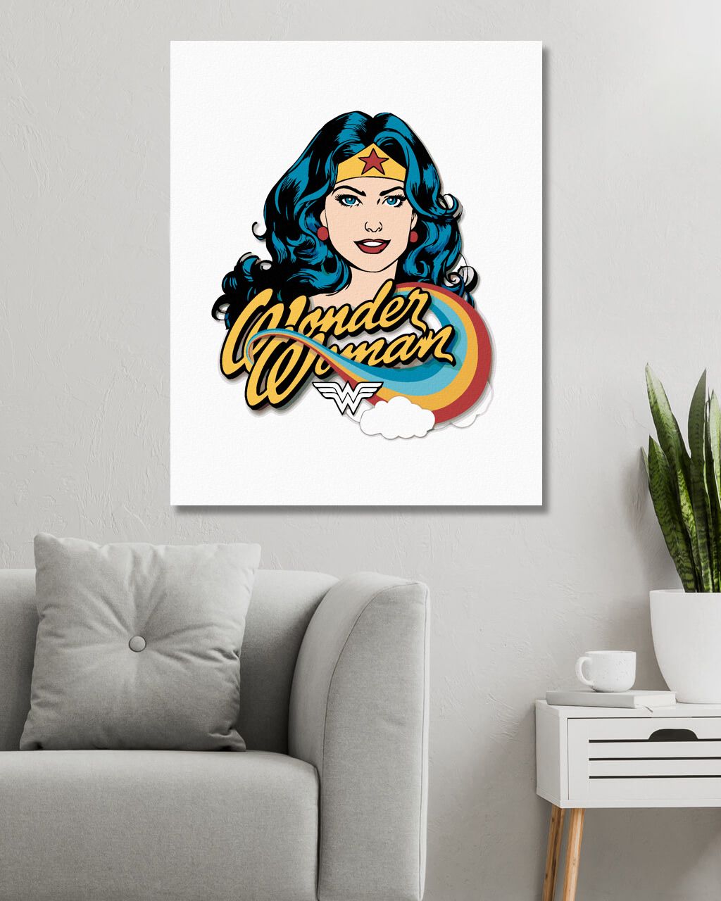 zuty Malování podle čísel - WONDER WOMAN DUHA - Rozměr: 40x50 cm, Rámování: Varianta: bez rámu a bez vypnutí plátna - obrázek 6