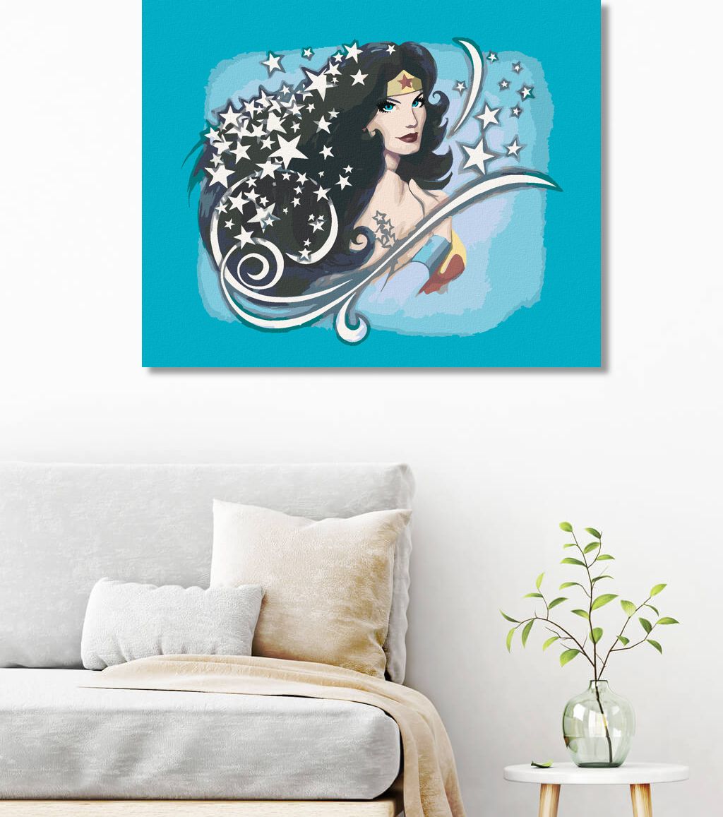 zuty Malování podle čísel - HVĚZDNÁ WONDER WOMAN - Rozměr: 40x50 cm, Rámování: Varianta: bez rámu a bez vypnutí plátna - obrázek 8