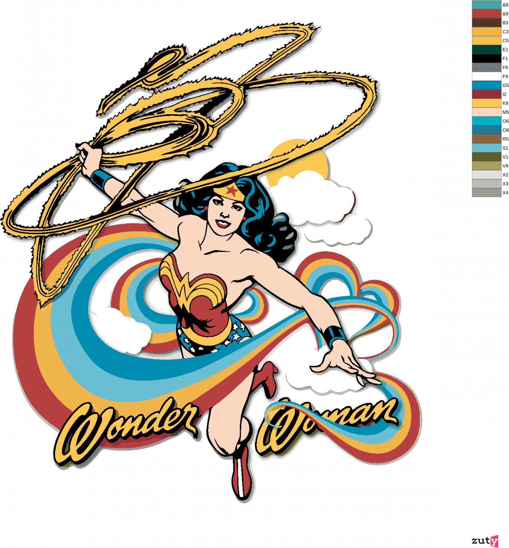 zuty Malování podle čísel - WONDER WOMAN DUHA IV - Rozměr: 40x50 cm, Rámování: Varianta: vypnuté plátno na rám - obrázek 5