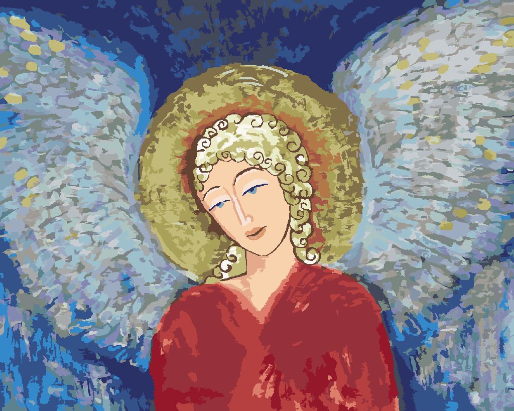 zuty Malování podle čísel - VÁNOČNÍ ANDĚL III - Rozměr: 40x50 cm, Rámování: Varianta: bez rámu a bez vypnutí plátna - obrázek 9