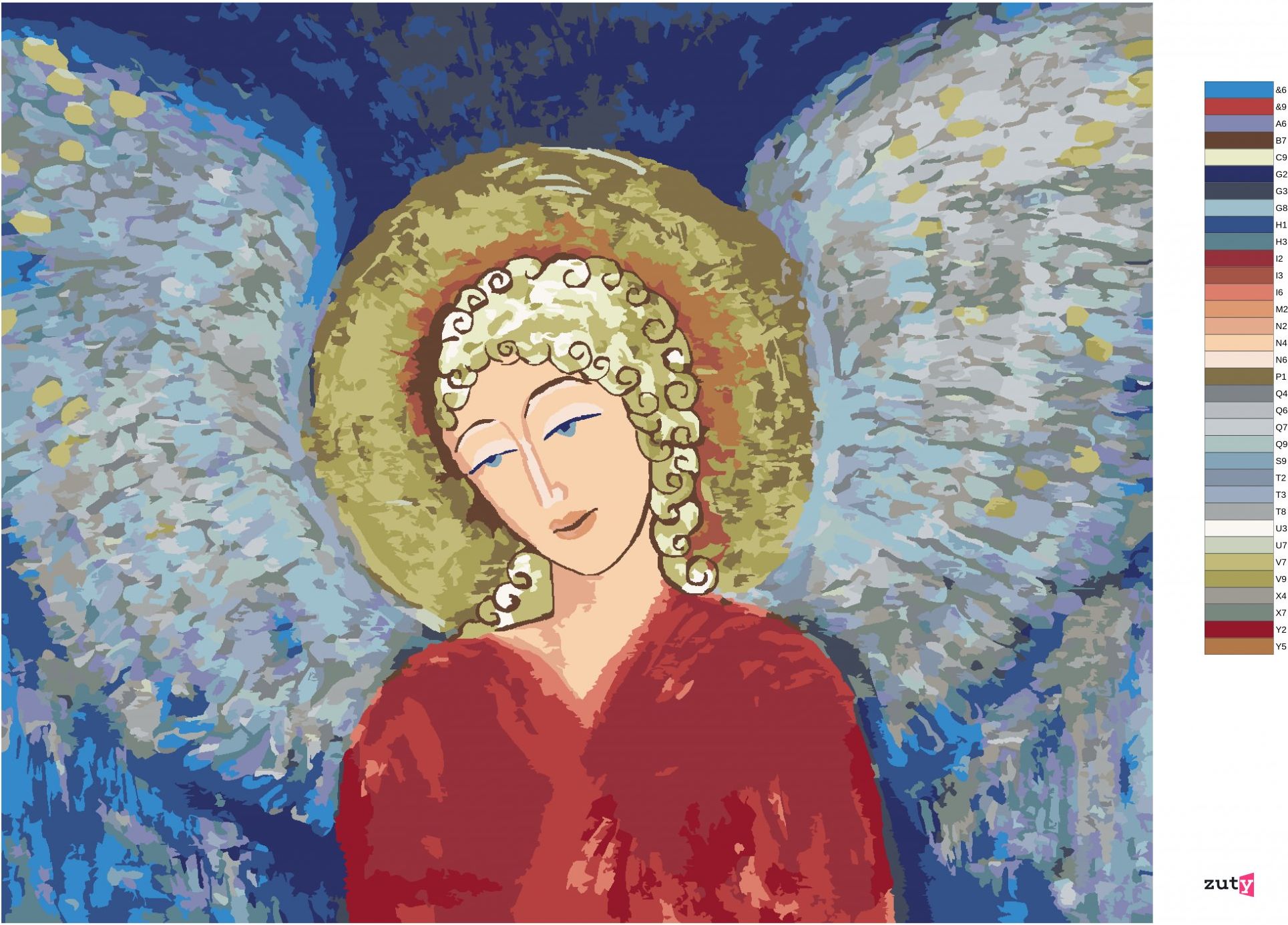 zuty Malování podle čísel - VÁNOČNÍ ANDĚL III - Rozměr: 40x50 cm, Rámování: Varianta: vypnuté plátno na rám - obrázek 6
