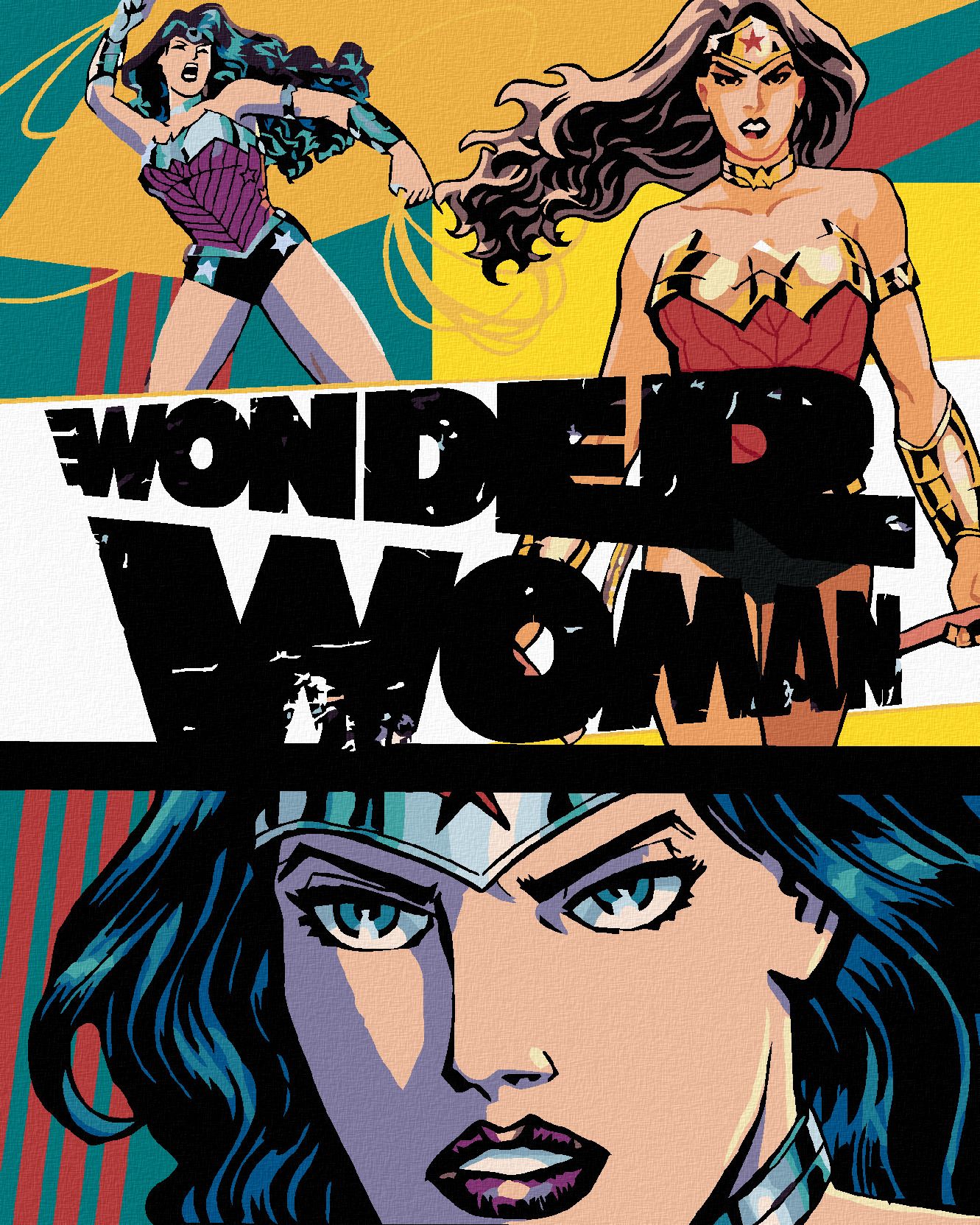 zuty Malování podle čísel - WONDER WOMAN 3X PLAKÁT - Rozměr: 40x50 cm, Rámování: Varianta: bez rámu a bez vypnutí plátna - obrázek 1