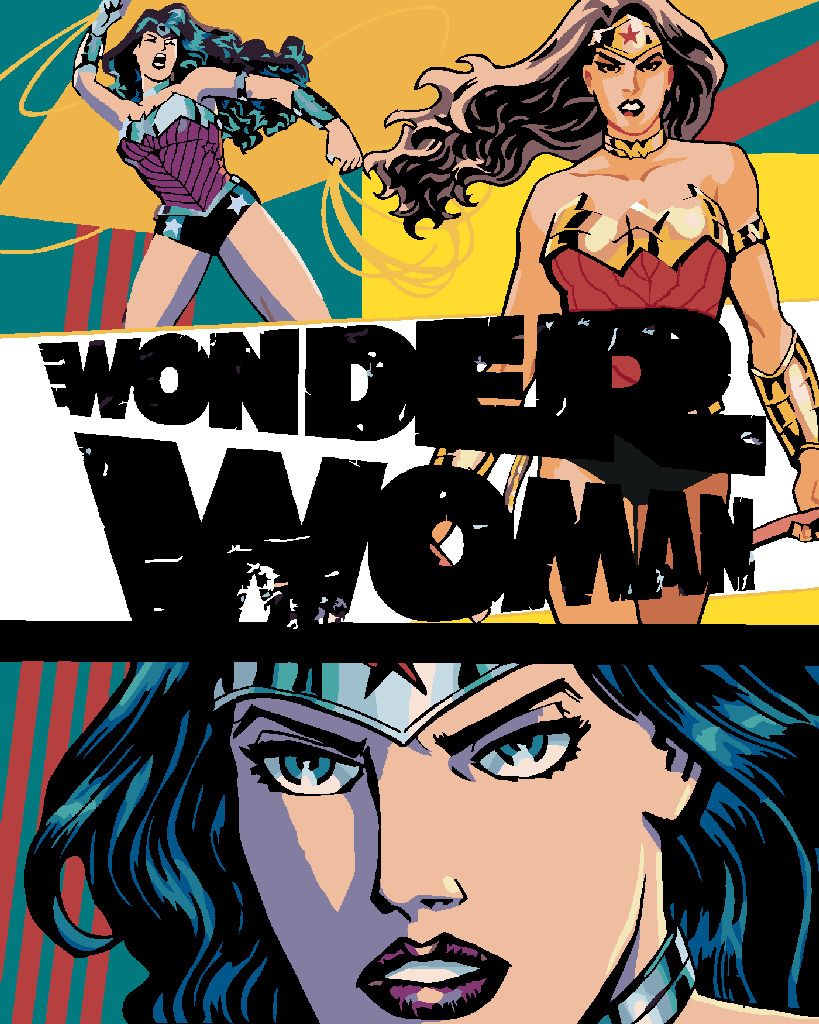 zuty Malování podle čísel - WONDER WOMAN 3X PLAKÁT - Rozměr: 40x50 cm, Rámování: Varianta: bez rámu a bez vypnutí plátna - obrázek 4