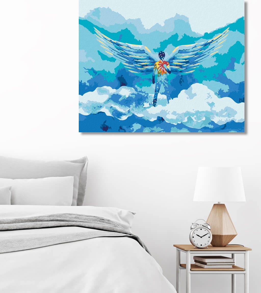 zuty Malování podle čísel - MUŽ S ANDĚLSKÝMI KŘÍDLY - Rozměr: 40x50 cm, Rámování: Varianta: vypnuté plátno na rám - obrázek 9