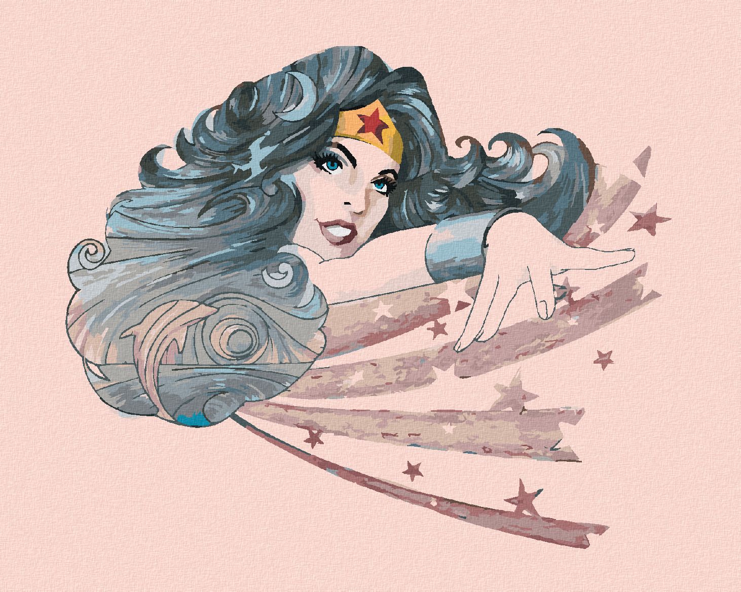 zuty Malování podle čísel - ABSTRAKTNÍ WONDER WOMAN - Rozměr: 40x50 cm, Rámování: Varianta: vypnuté plátno na rám - obrázek 1