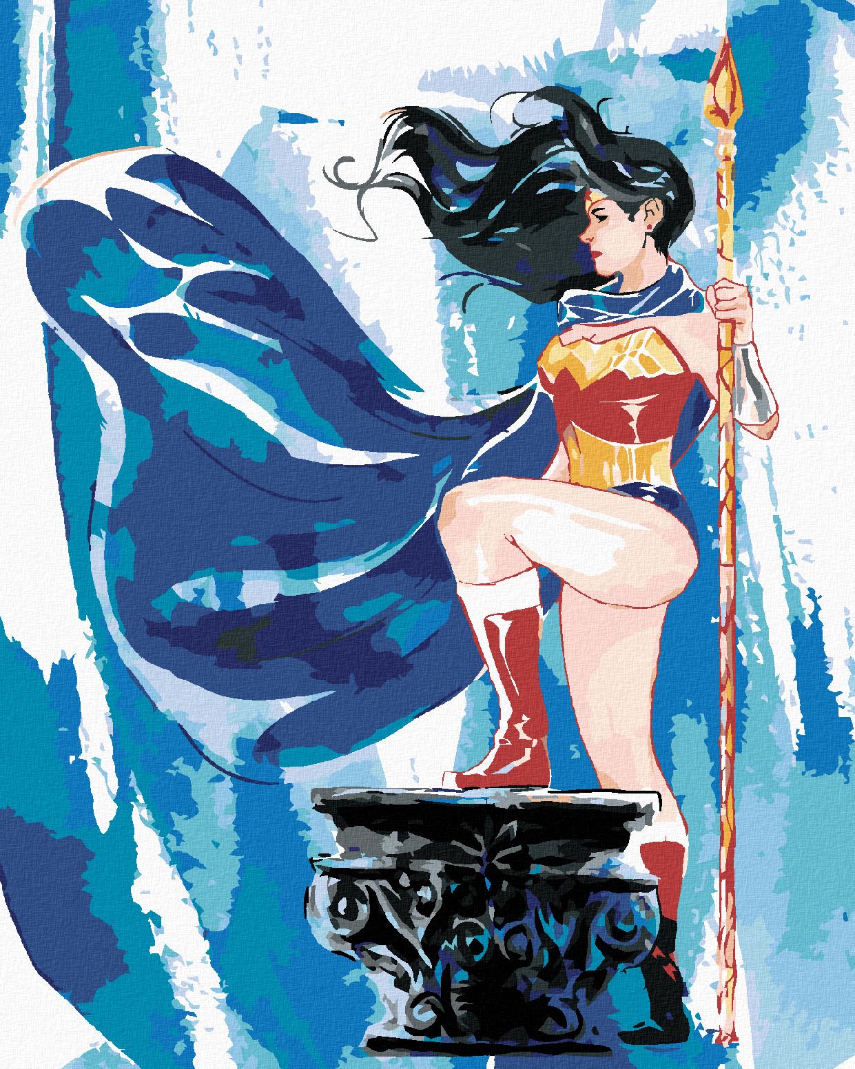 zuty Malování podle čísel - MALOVANÁ WONDER WOMAN II - Rozměr: 40x50 cm, Rámování: Varianta: bez rámu a bez vypnutí plátna - obrázek 1