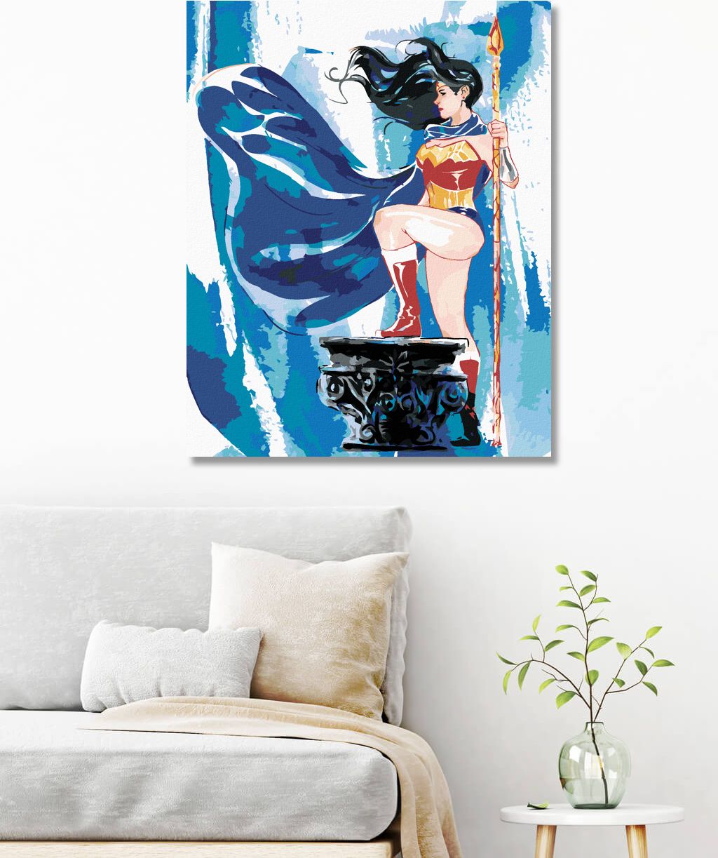 zuty Malování podle čísel - MALOVANÁ WONDER WOMAN II - Rozměr: 40x50 cm, Rámování: Varianta: bez rámu a bez vypnutí plátna - obrázek 3