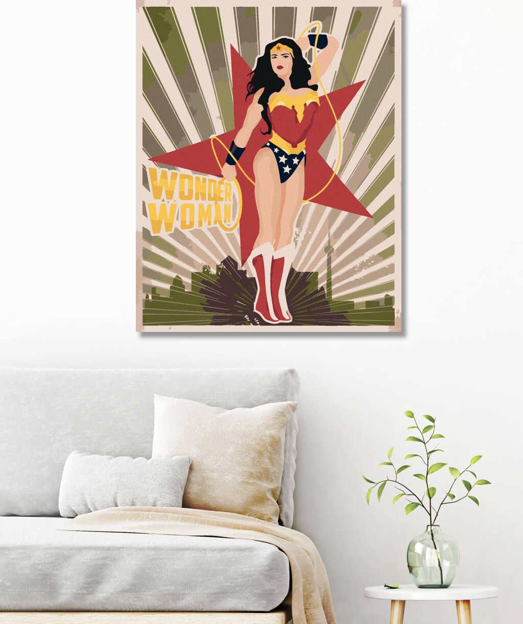 zuty Malování podle čísel - WONDER WOMAN HVĚZDA - Rozměr: 40x50 cm, Rámování: Varianta: bez rámu a bez vypnutí plátna - obrázek 6