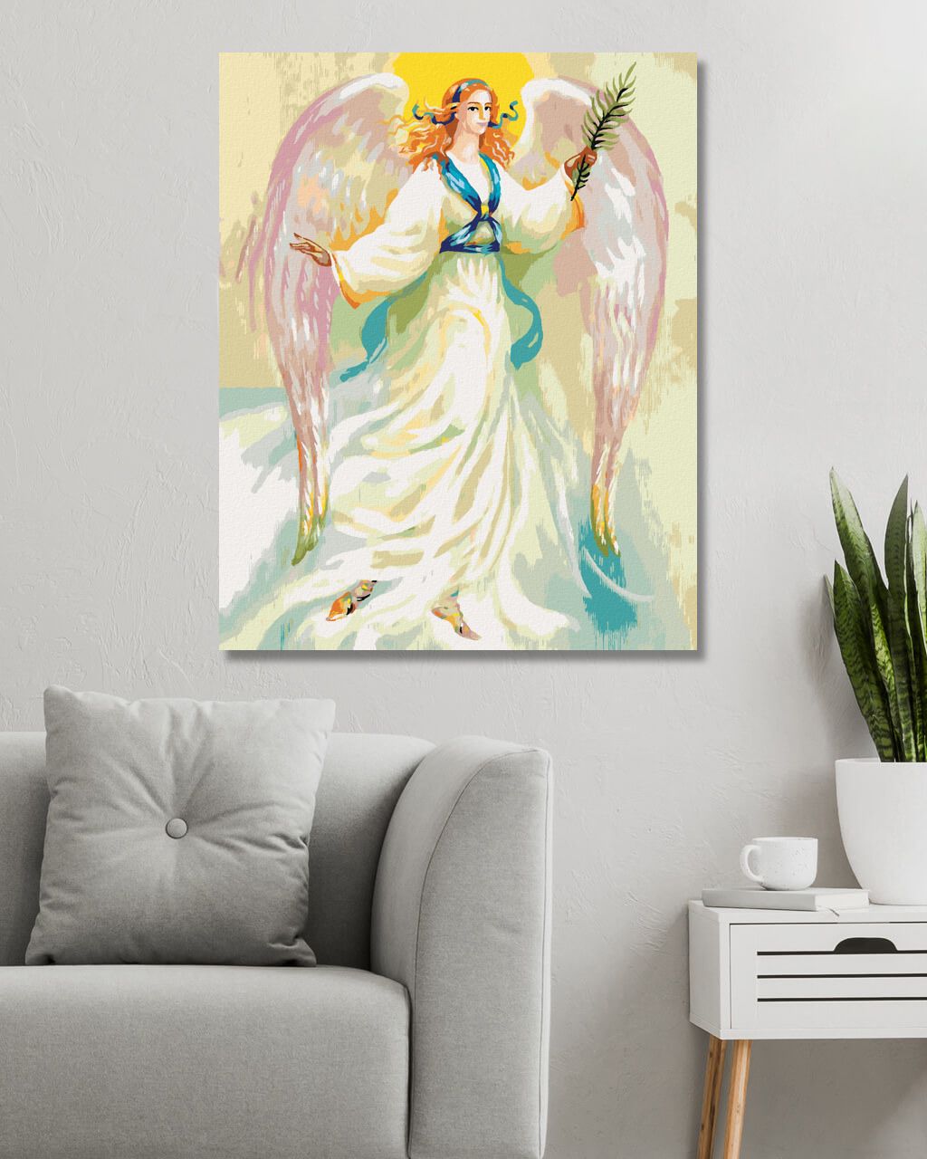 zuty Malování podle čísel - KRÁSNÝ ANDĚL S VELKÝMI KŘÍDLY - Rozměr: 40x50 cm, Rámování: Varianta: bez rámu a bez vypnutí plátna - obrázek 2
