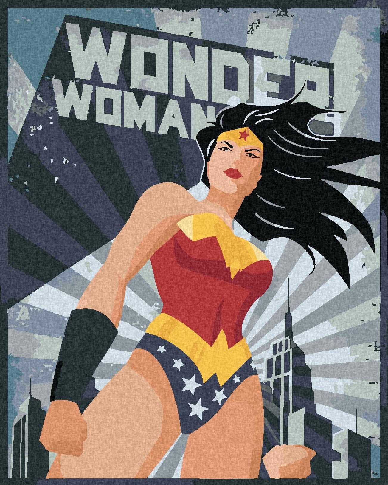 zuty Malování podle čísel - WONDER WOMAN HVĚZDA III - Rozměr: 40x50 cm, Rámování: Varianta: bez rámu a bez vypnutí plátna - obrázek 1