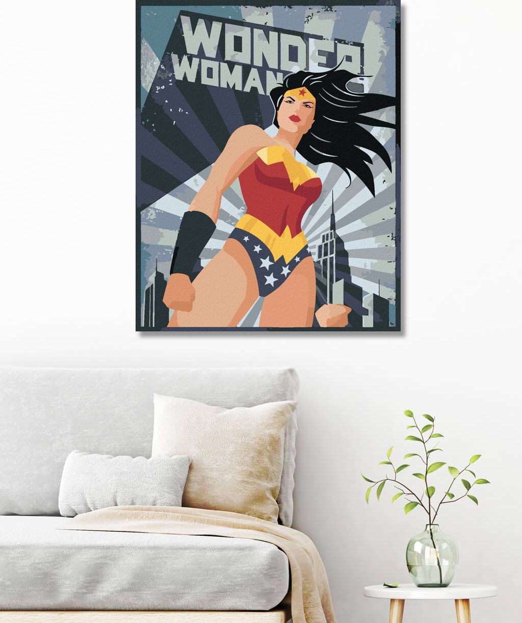 zuty Malování podle čísel - WONDER WOMAN HVĚZDA III - Rozměr: 40x50 cm, Rámování: Varianta: vypnuté plátno na rám - obrázek 4