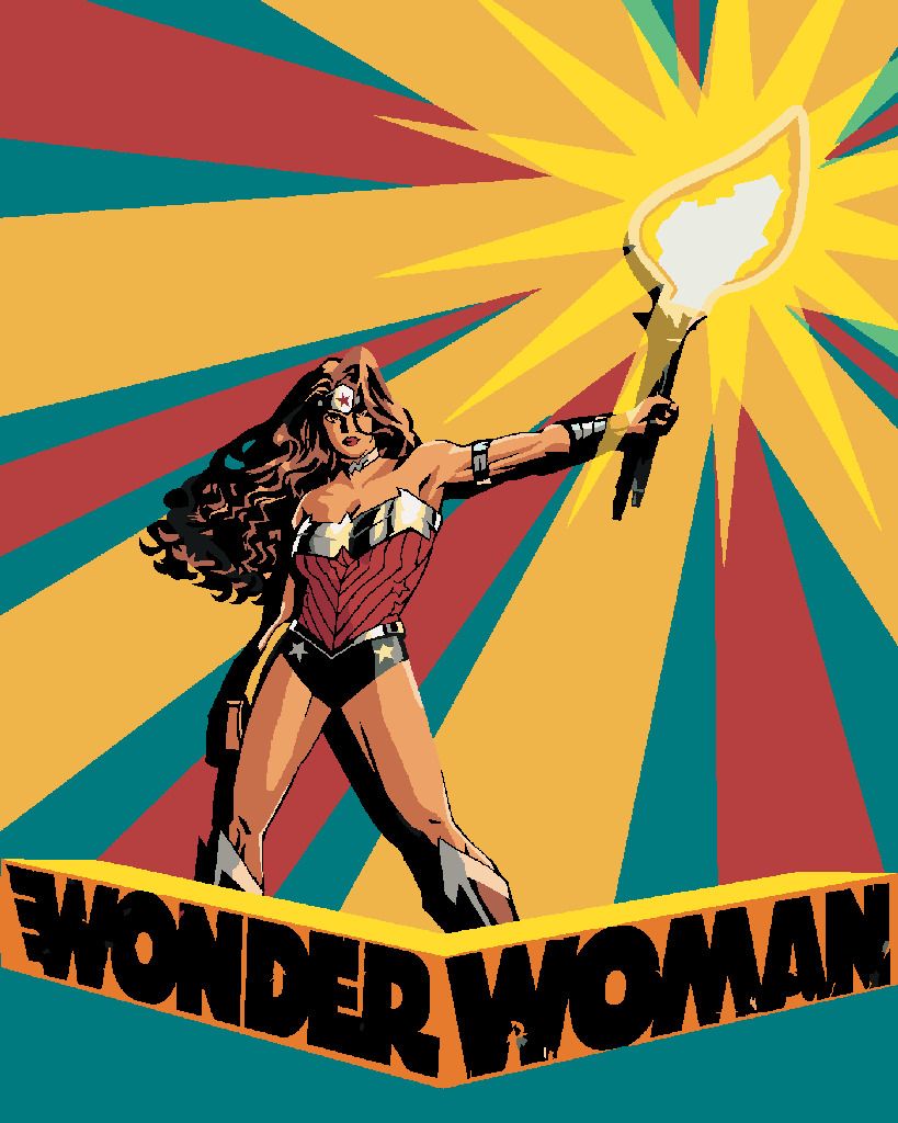 zuty Malování podle čísel - WONDER WOMAN A LOUČ PLAKÁT - Rozměr: 40x50 cm, Rámování: Varianta: bez rámu a bez vypnutí plátna - obrázek 2