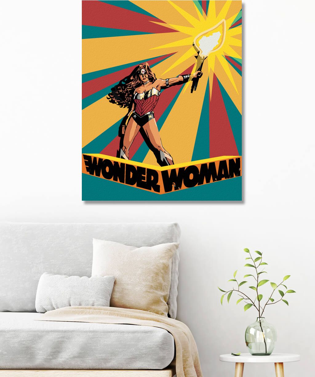 zuty Malování podle čísel - WONDER WOMAN A LOUČ PLAKÁT - Rozměr: 40x50 cm, Rámování: Varianta: bez rámu a bez vypnutí plátna - obrázek 4