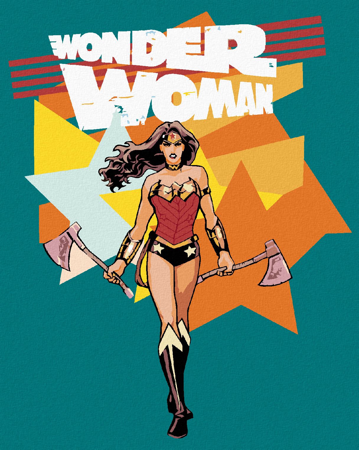 zuty Malování podle čísel - WONDER WOMAN A SEKERA PLAKÁT - Rozměr: 40x50 cm, Rámování: Varianta: vypnuté plátno na rám - obrázek 1